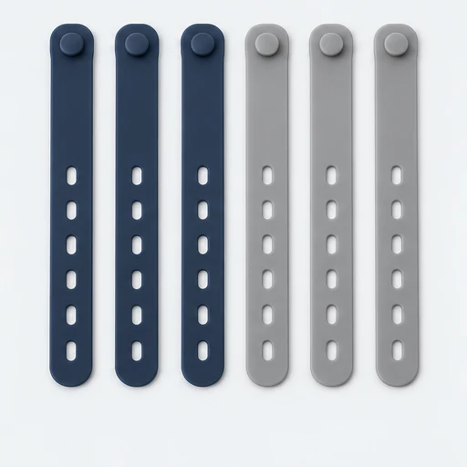 Silicone cable tie set